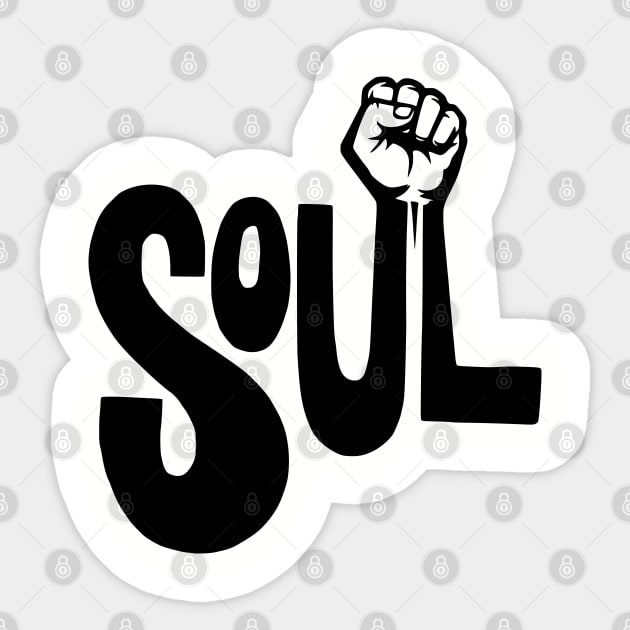 Soul Power - Retro Raised Fist Sticker by UrbanLifeApparel